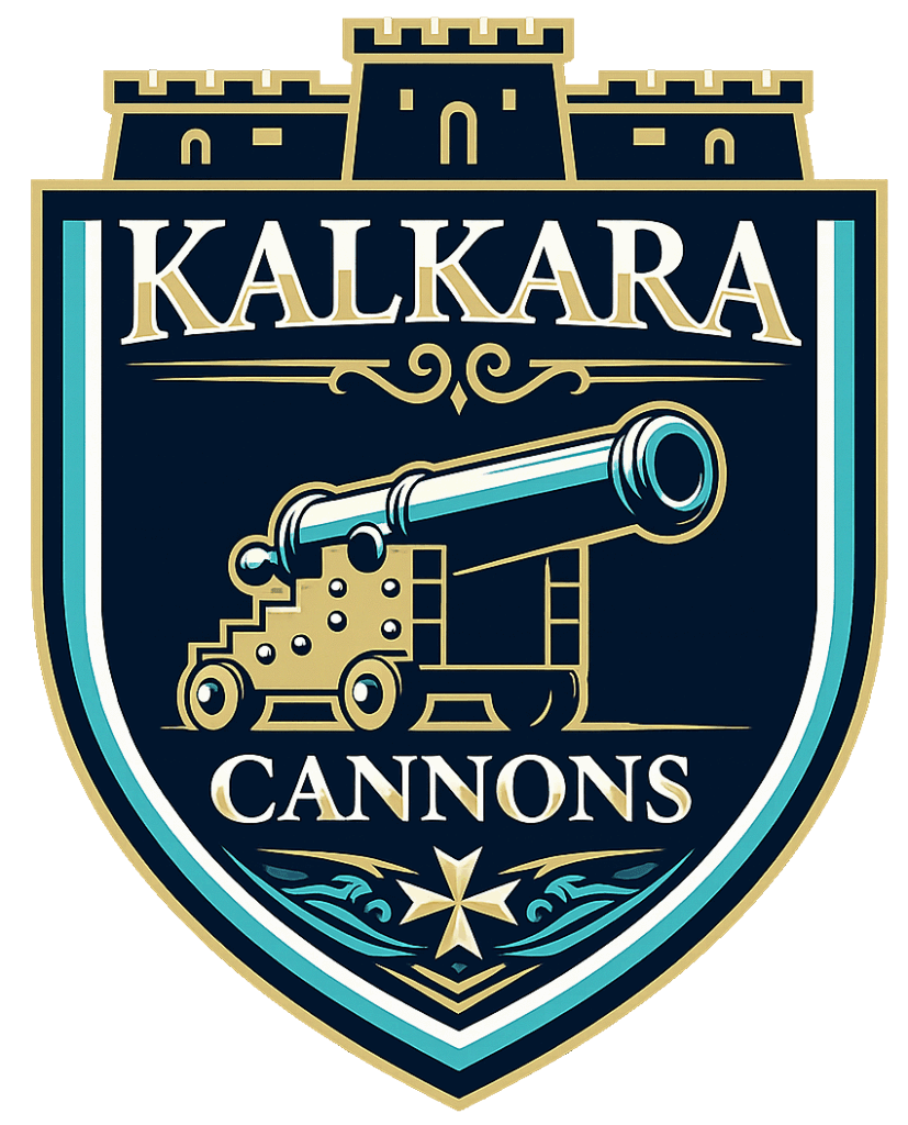 Kalkara Cannons were born from the spirit of a coastal town shaped by stone, sea, and a long tradition of standing firm under pressure. The club took its name from the image of old harbor cannons, symbols of strength, discipline, and precise force. That identity carried naturally onto the basketball court, where the team became known for compact defense, patience, and sudden decisive strikes. Cannons do not rely on chaos or showmanship; they build pressure, stay composed, and punish mistakes at the right moment. Over time, they earned a reputation as one of the toughest and most mentally disciplined sides in the tournament. Their dark blue colors reflect the sea at dusk, while the brighter accents suggest motion, energy, and controlled firepower. For their supporters, Kalkara Cannons represent resilience, structure, and the power of timing.